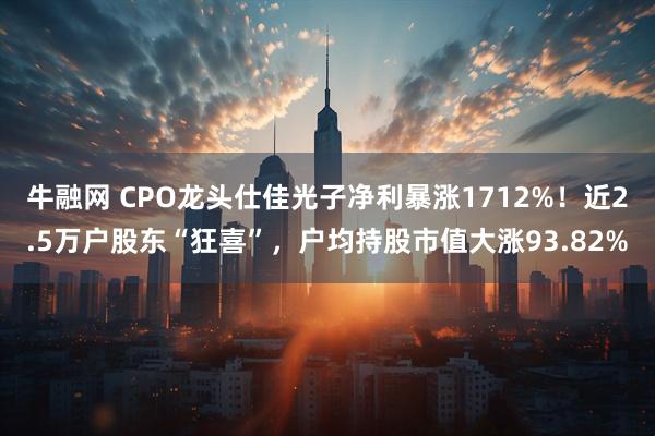 牛融网 CPO龙头仕佳光子净利暴涨1712%！近2.5万户股东“狂喜”，户均持股市值大涨93.82%